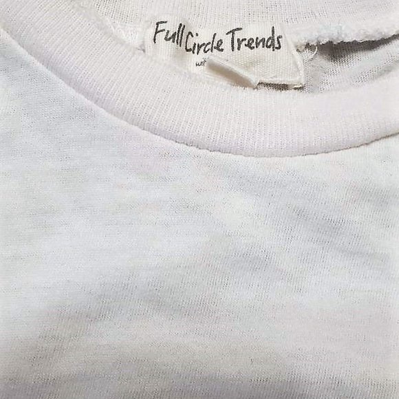 Women's Full Circle Trends with Love Size Medium Thin White Long Sleeve with Tie - Picture 3 of 4